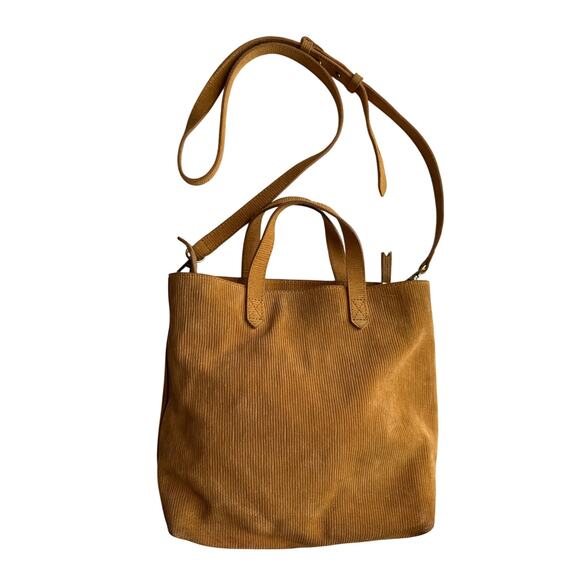 Madewell Zip-Top Transport Crossbody: Corduroy Suede Edition in Boutique Gold - Picture 1 of 10